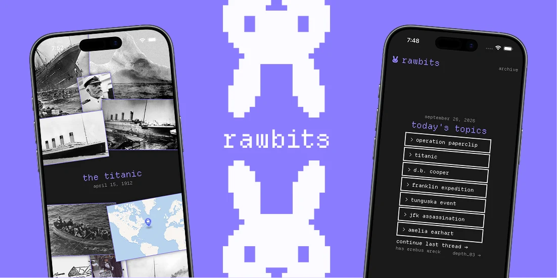 Rawbits curated rabbit-hole discovery app preview